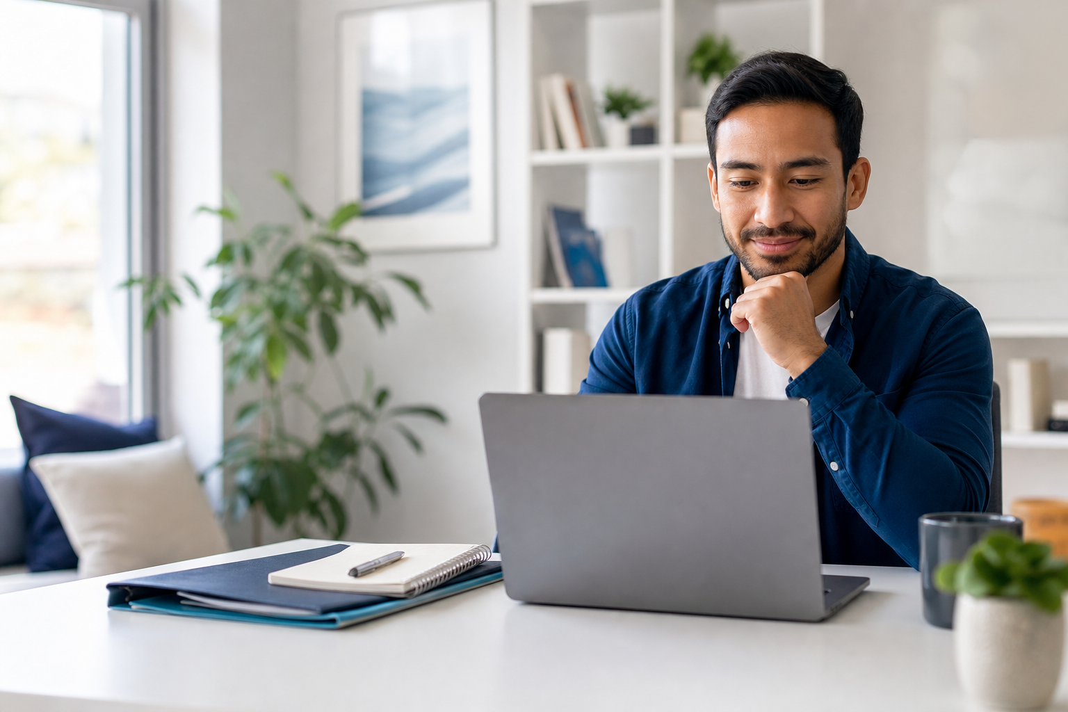 Adult comparing health insurance options after losing a job